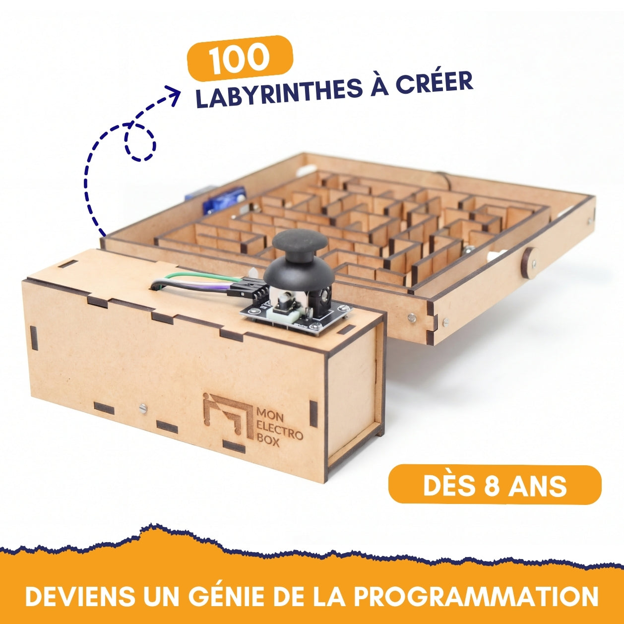 Labyrinthe Électrique - Jeu De Société Éducatif En PP - 16,5 Cm - Cadeau Enfant - Orange